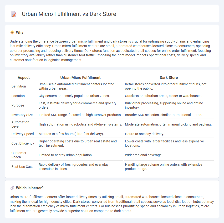 Urban Micro Fulfillment vs Dark Store in Logistics