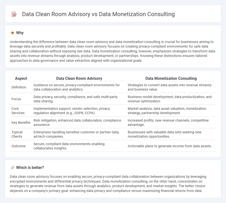 Data Clean Room Advisory vs Data Monetization Consulting in Consulting