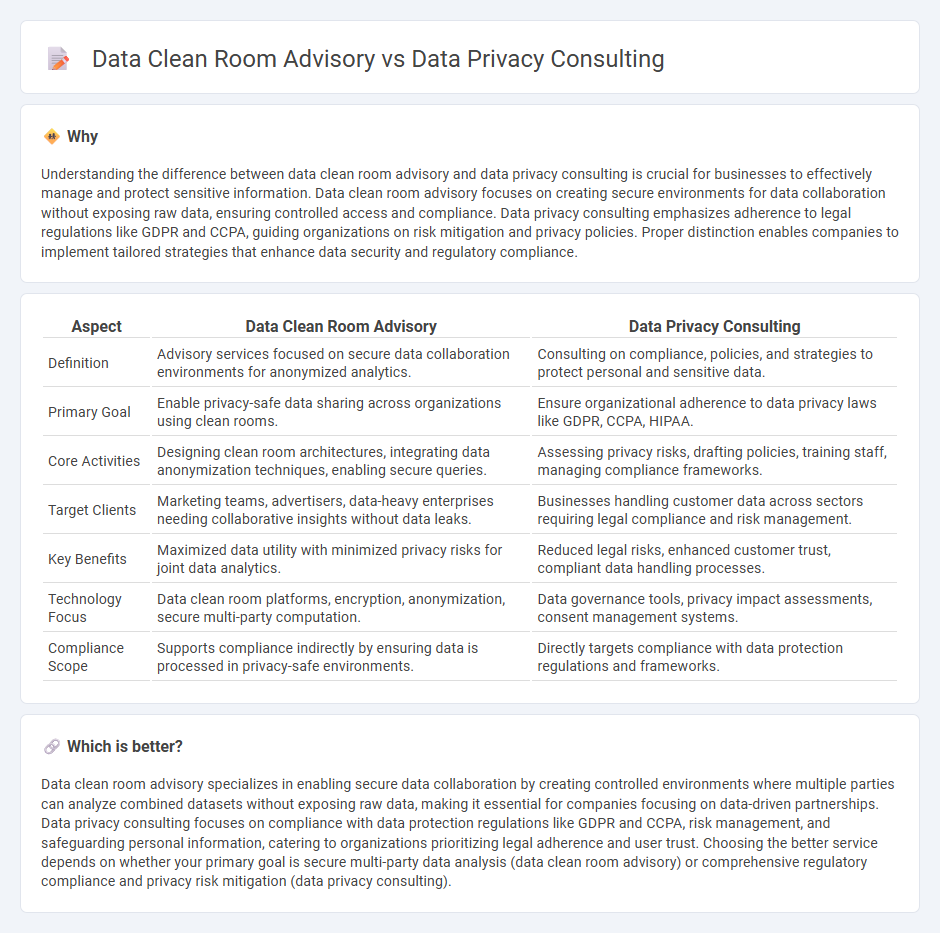 Data Clean Room Advisory vs Data Privacy Consulting in Consulting