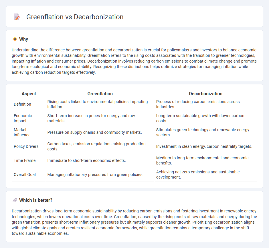 Greenflation vs Decarbonization in Economy