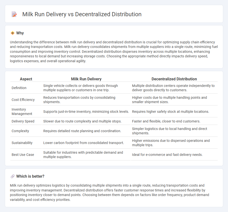 Milk Run Delivery vs Decentralized Distribution in Logistics