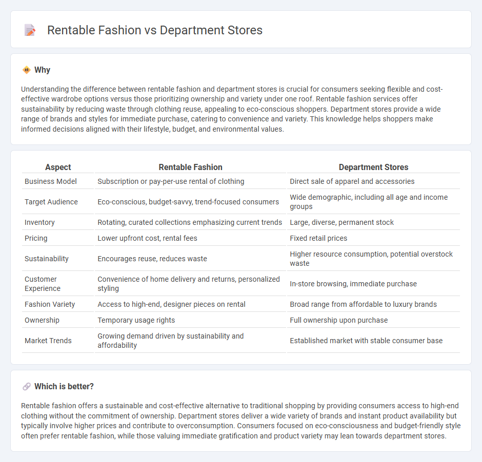 Rentable Fashion vs Department Stores in Commerce