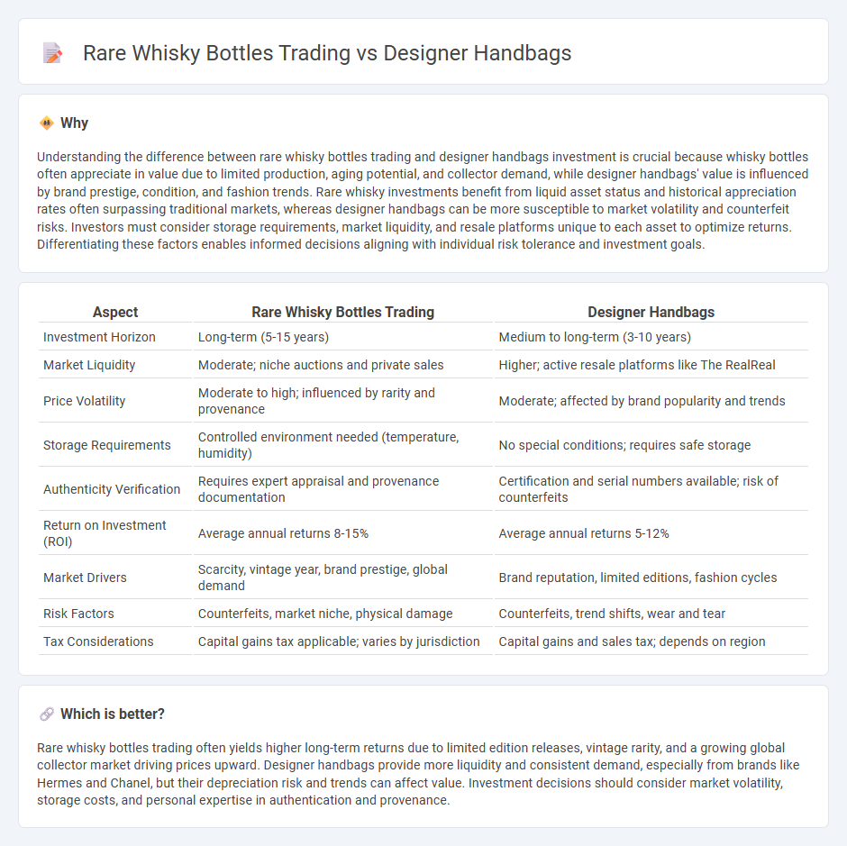 Rare Whisky Bottles Trading vs Designer Handbags in Investment