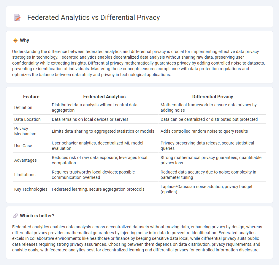 Federated Analytics vs Differential Privacy in Technology