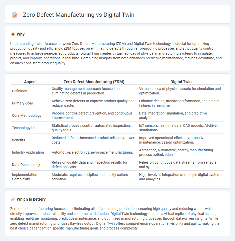 Zero Defect Manufacturing vs Digital Twin in Manufacturing