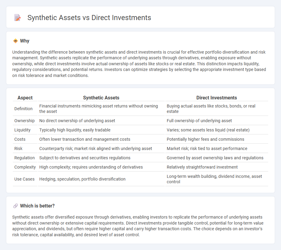 Synthetic Assets vs Direct Investments in Finance