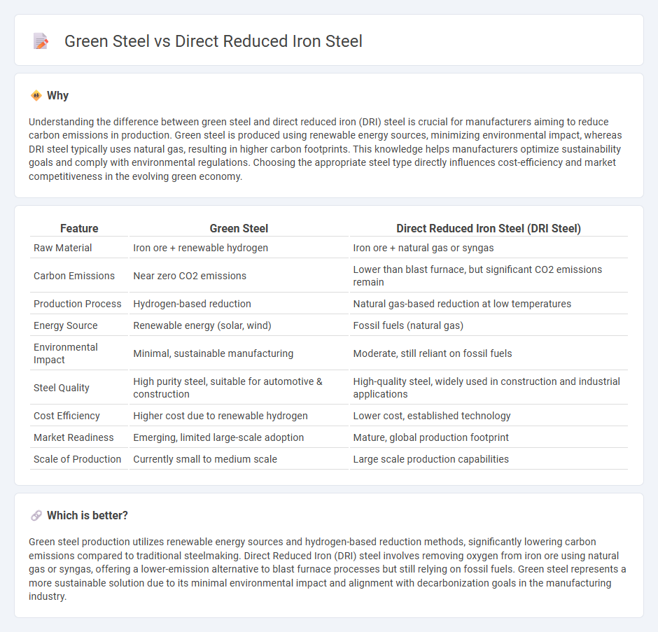 Green Steel vs Direct Reduced Iron Steel in Manufacturing