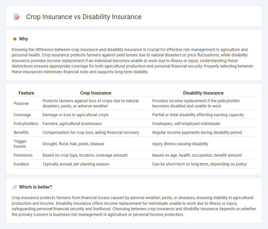 Crop Insurance vs Disability Insurance in Insurance