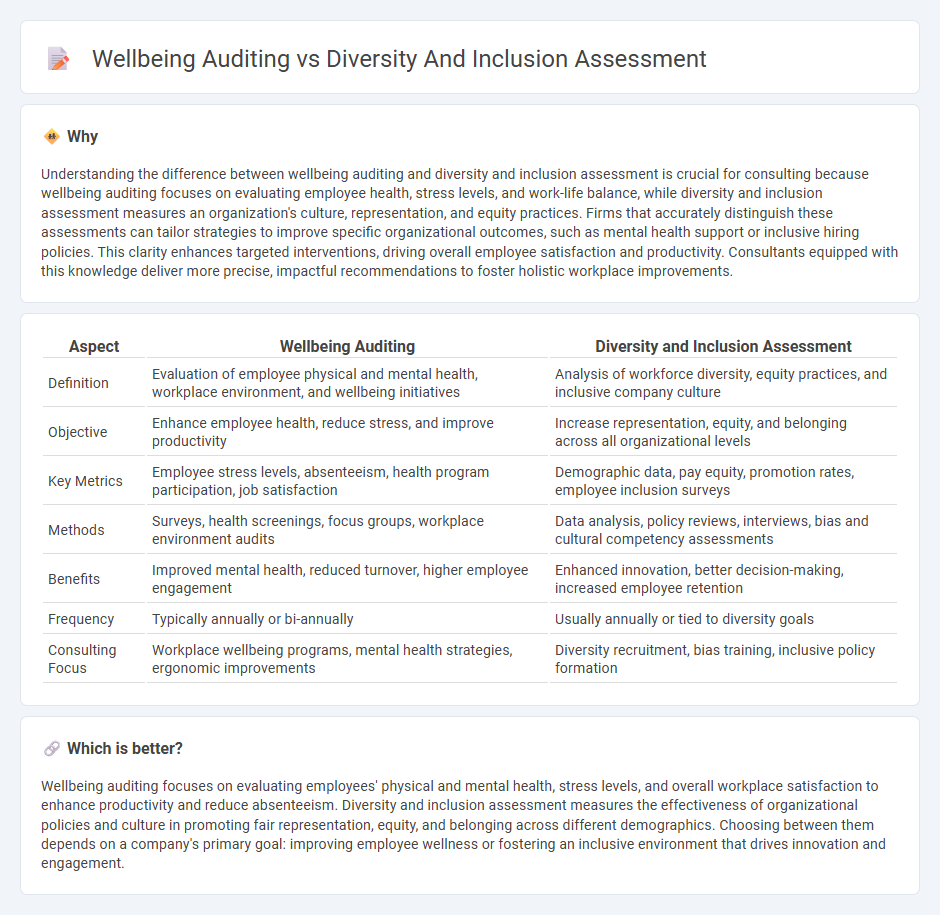 Wellbeing Auditing vs Diversity And Inclusion Assessment in Consulting