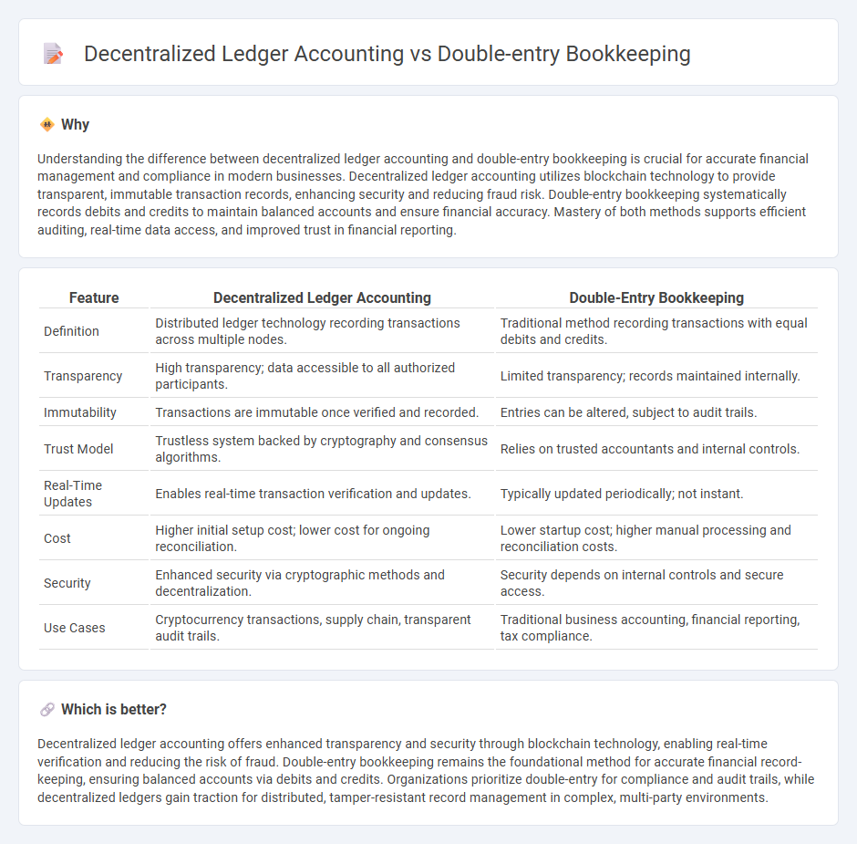 Decentralized Ledger Accounting vs Double-Entry Bookkeeping in Accounting