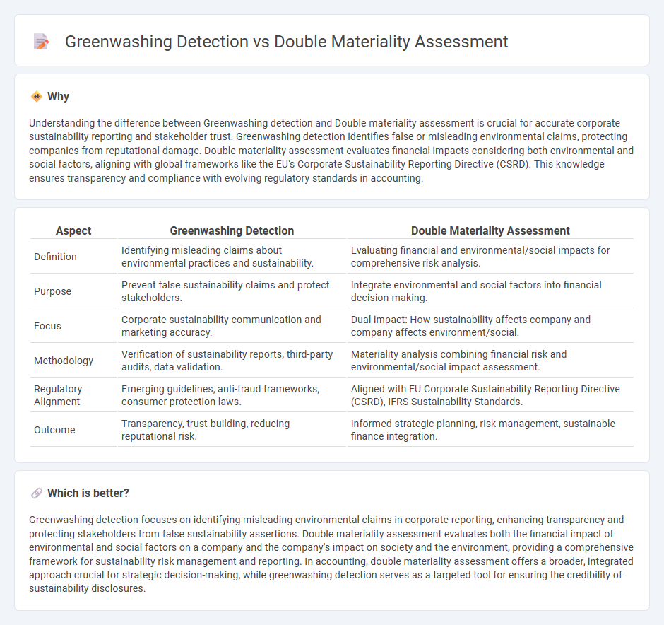 Greenwashing Detection vs Double Materiality Assessment in Accounting
