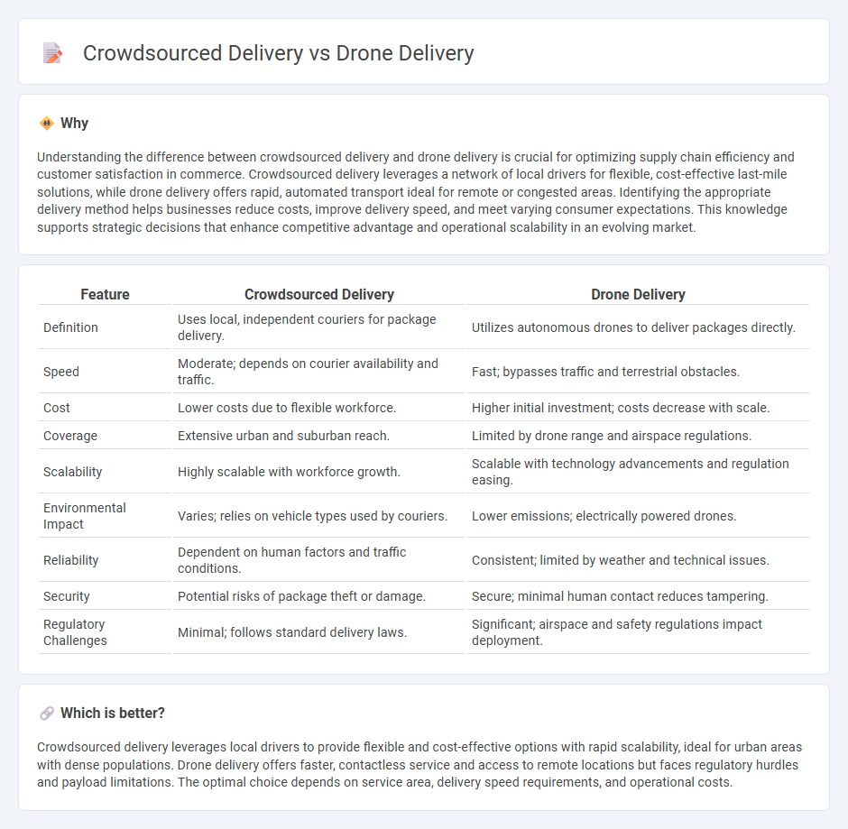 Crowdsourced Delivery vs Drone Delivery in Commerce