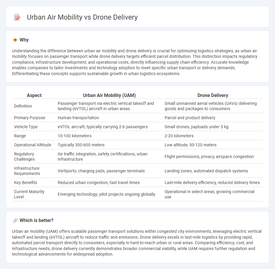 Urban Air Mobility vs Drone Delivery in Logistics