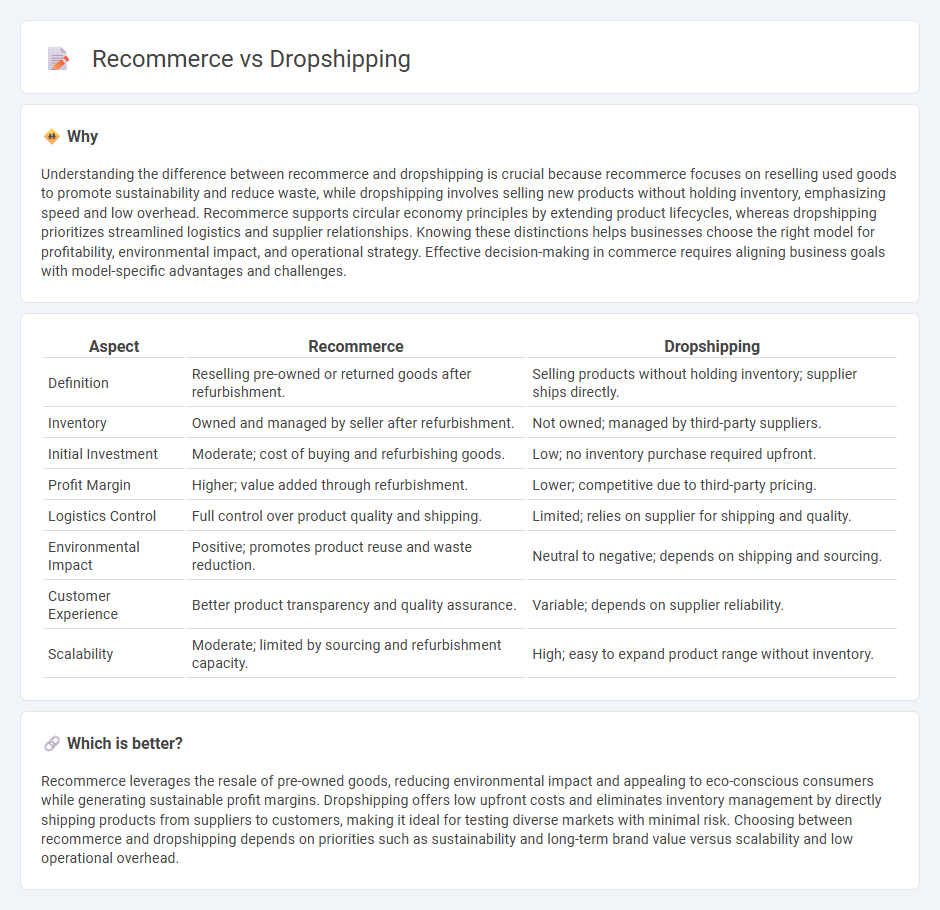 Recommerce vs Dropshipping in Commerce