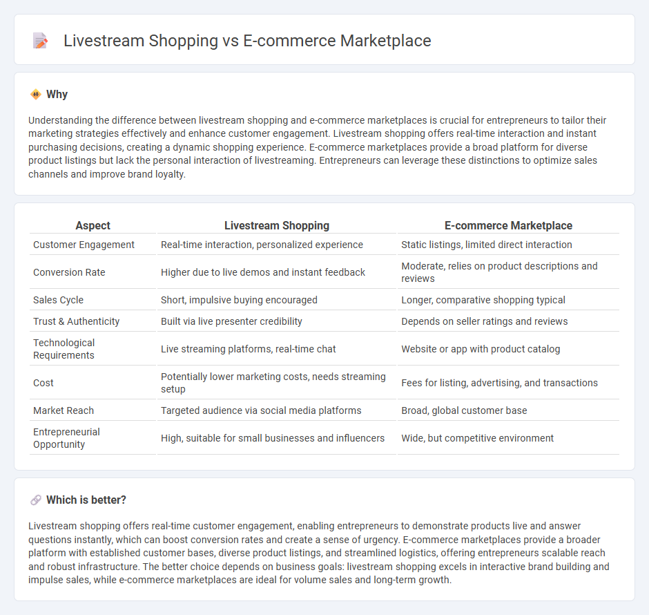 Livestream Shopping vs E-Commerce Marketplace in Entrepreneurship