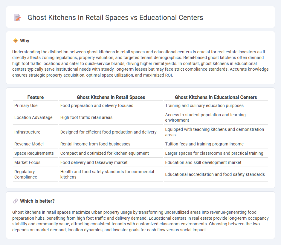 Ghost Kitchens In Retail Spaces vs Educational Centers in Real Estate
