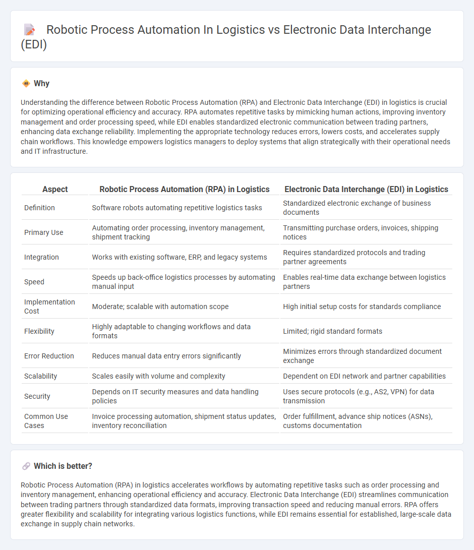 Robotic Process Automation In Logistics vs Electronic Data Interchange (Edi) in Logistics