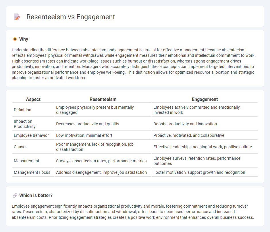 Resenteeism vs Engagement in Management