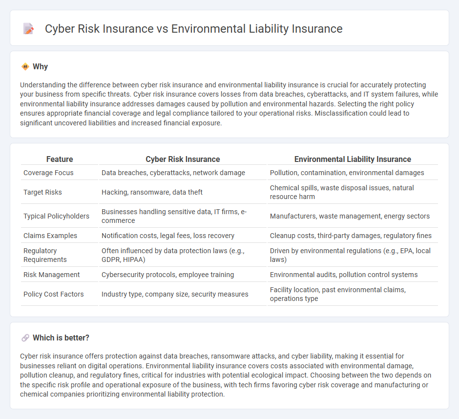 Cyber Risk Insurance vs Environmental Liability Insurance in Insurance