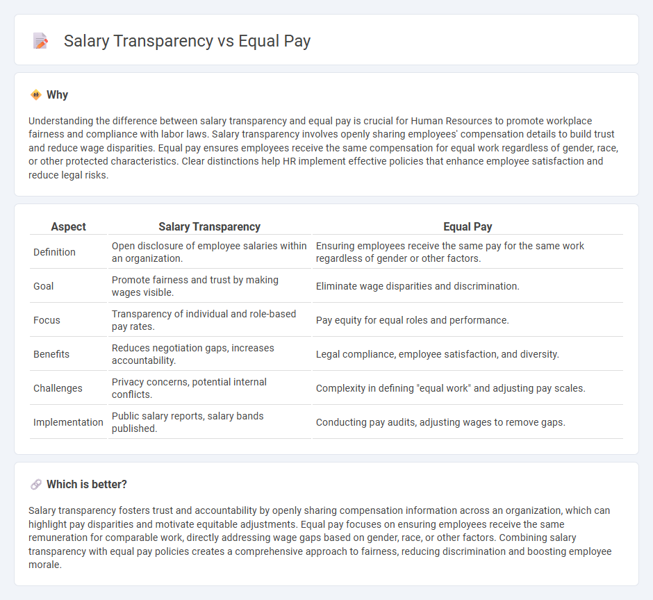 Salary Transparency vs Equal Pay in Human Resources