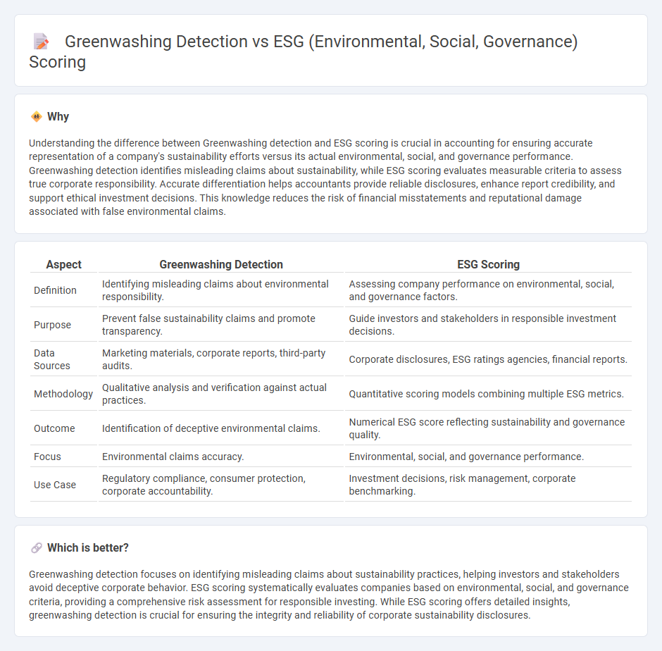 Greenwashing Detection vs Esg (Environmental, Social, Governance) Scoring in Accounting
