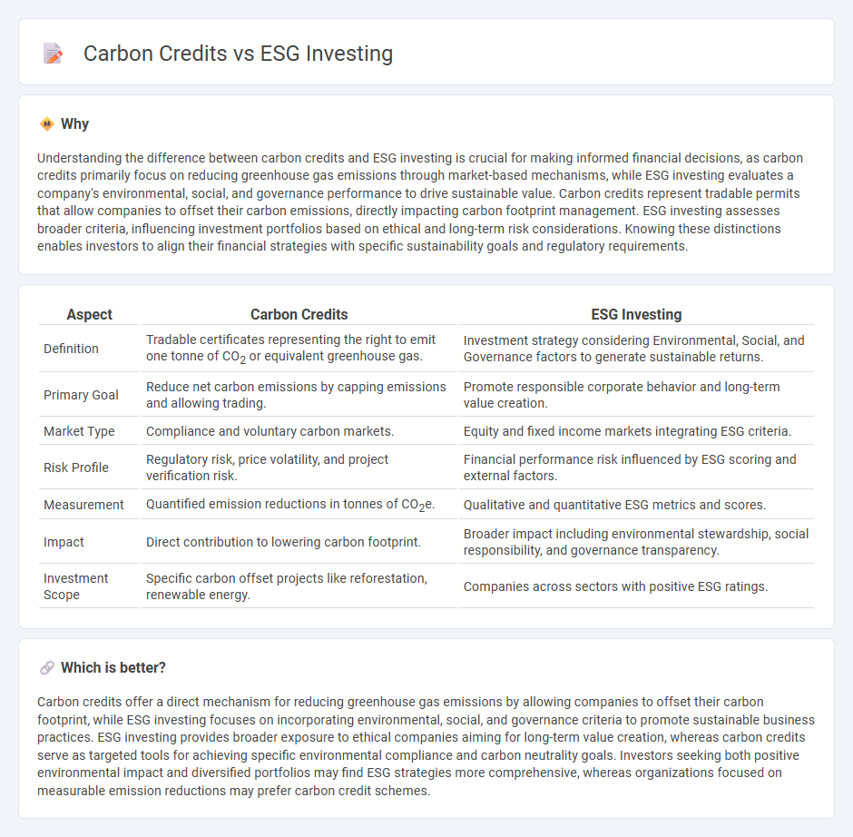 Carbon Credits vs Esg Investing in Finance