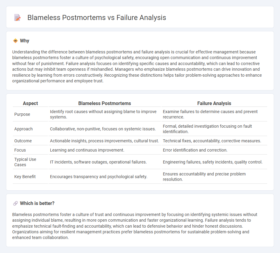 Blameless Postmortems vs Failure Analysis in Management