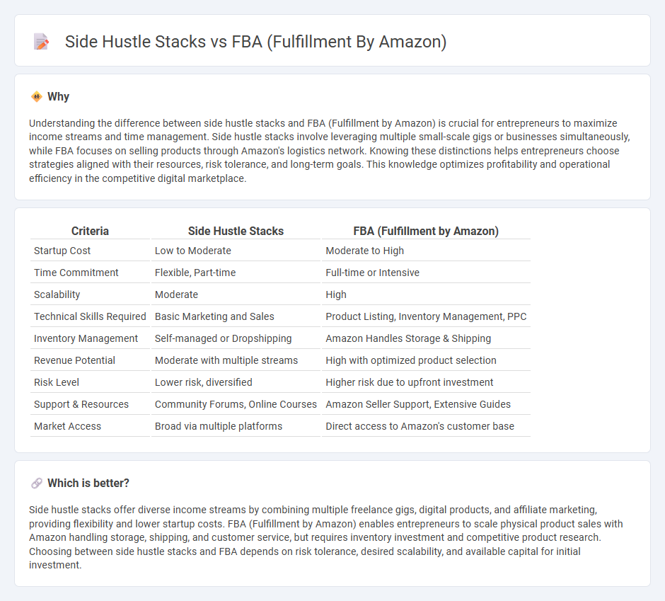 Side Hustle Stacks vs Fba (Fulfillment By Amazon) in Entrepreneurship