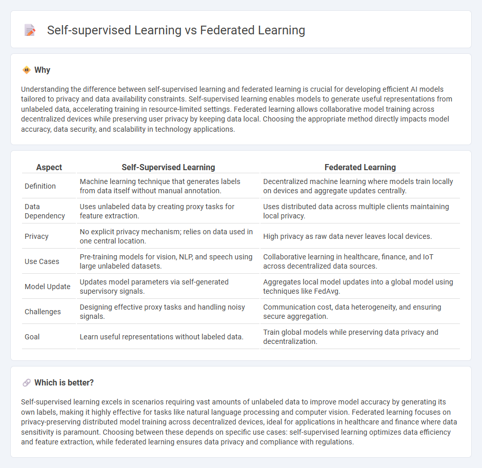 Self-Supervised Learning vs Federated Learning in Technology