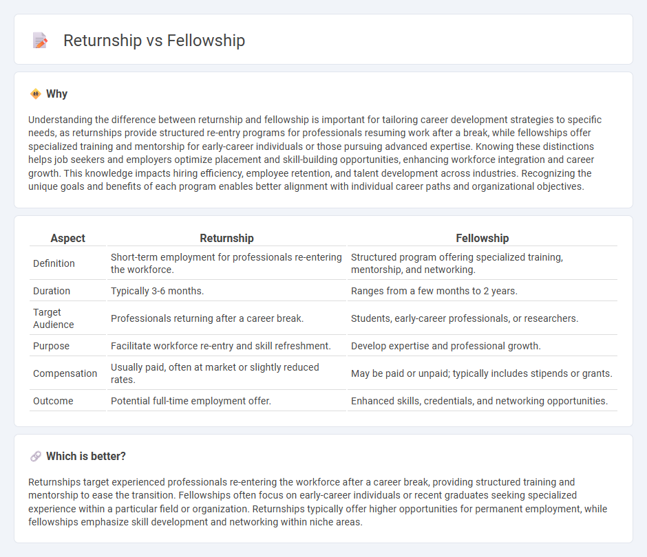Returnship vs Fellowship in Employment