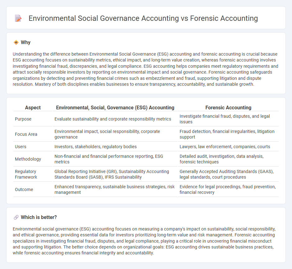 Environmental Social Governance Accounting vs Forensic Accounting in Accounting