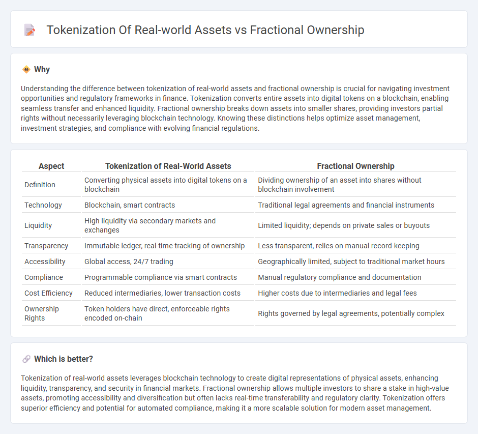 Tokenization Of Real-World Assets vs Fractional Ownership in Finance