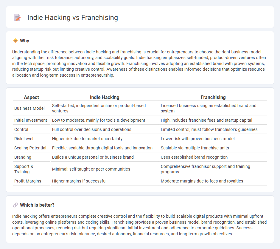 Indie Hacking vs Franchising in Entrepreneurship