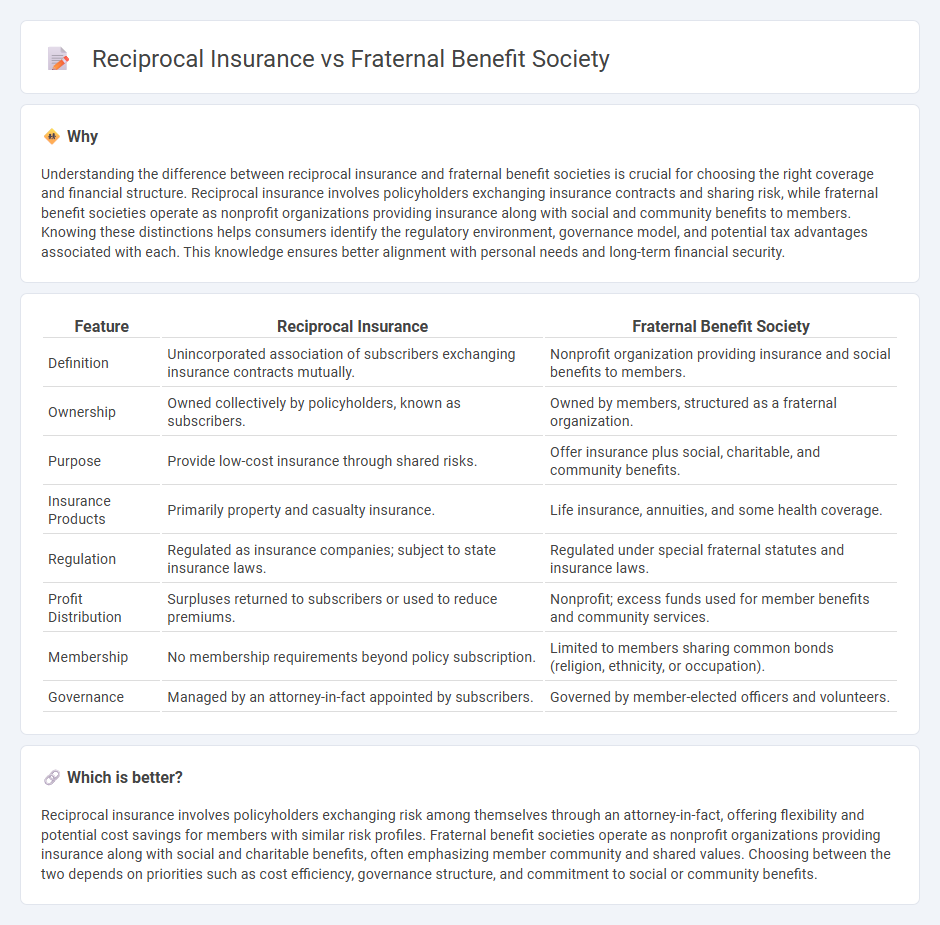 Reciprocal Insurance vs Fraternal Benefit Society in Insurance