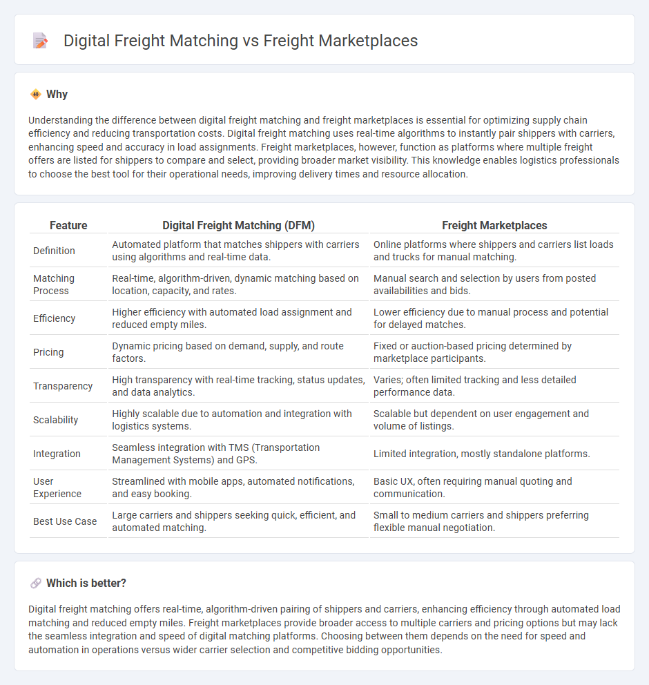 Digital Freight Matching vs Freight Marketplaces in Logistics