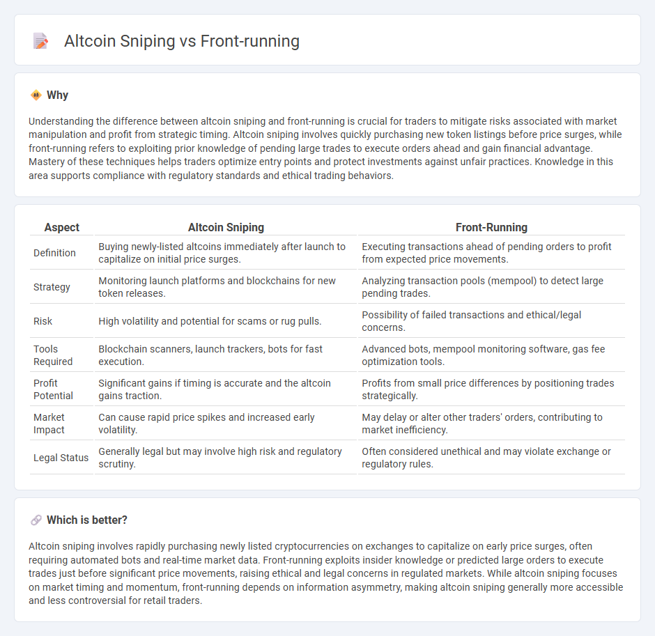 Altcoin Sniping vs Front-Running in Trading