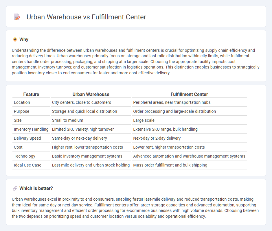 Urban Warehouse vs Fulfillment Center in Logistics