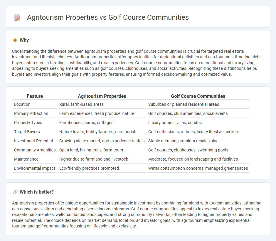 Agritourism Properties vs Golf Course Communities in Real Estate