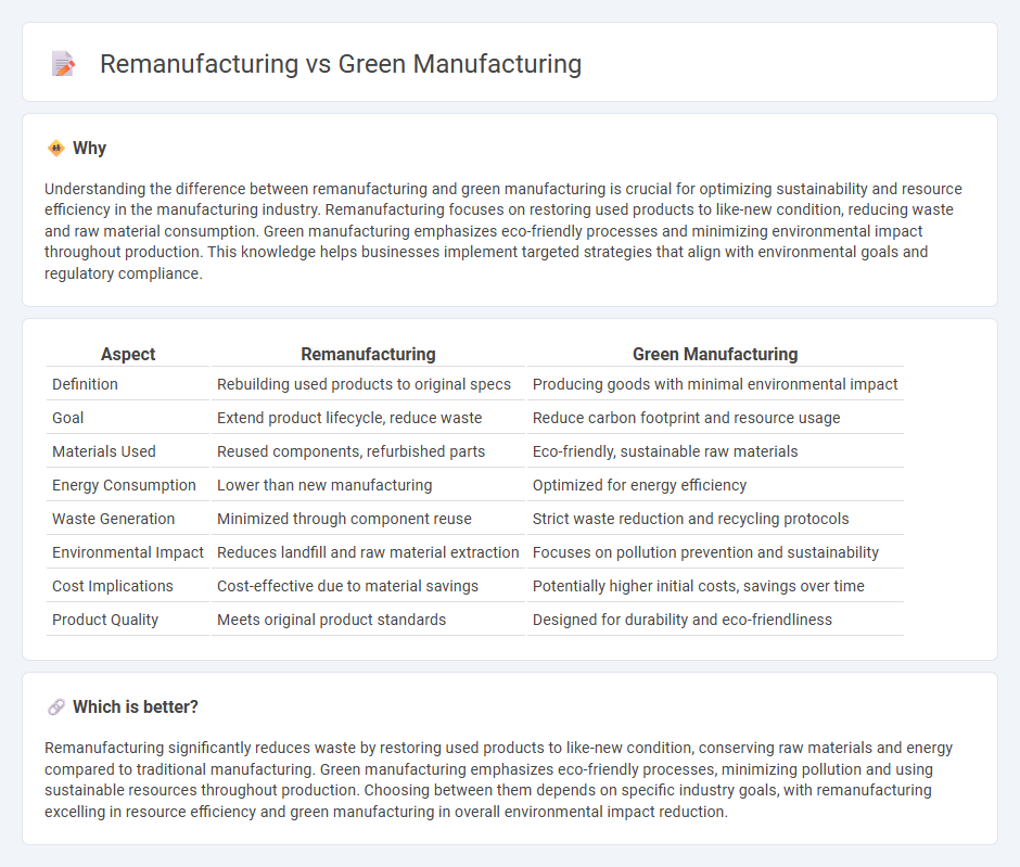 Remanufacturing vs Green Manufacturing in Manufacturing