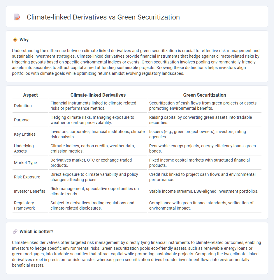 Climate-Linked Derivatives vs Green Securitization in Finance