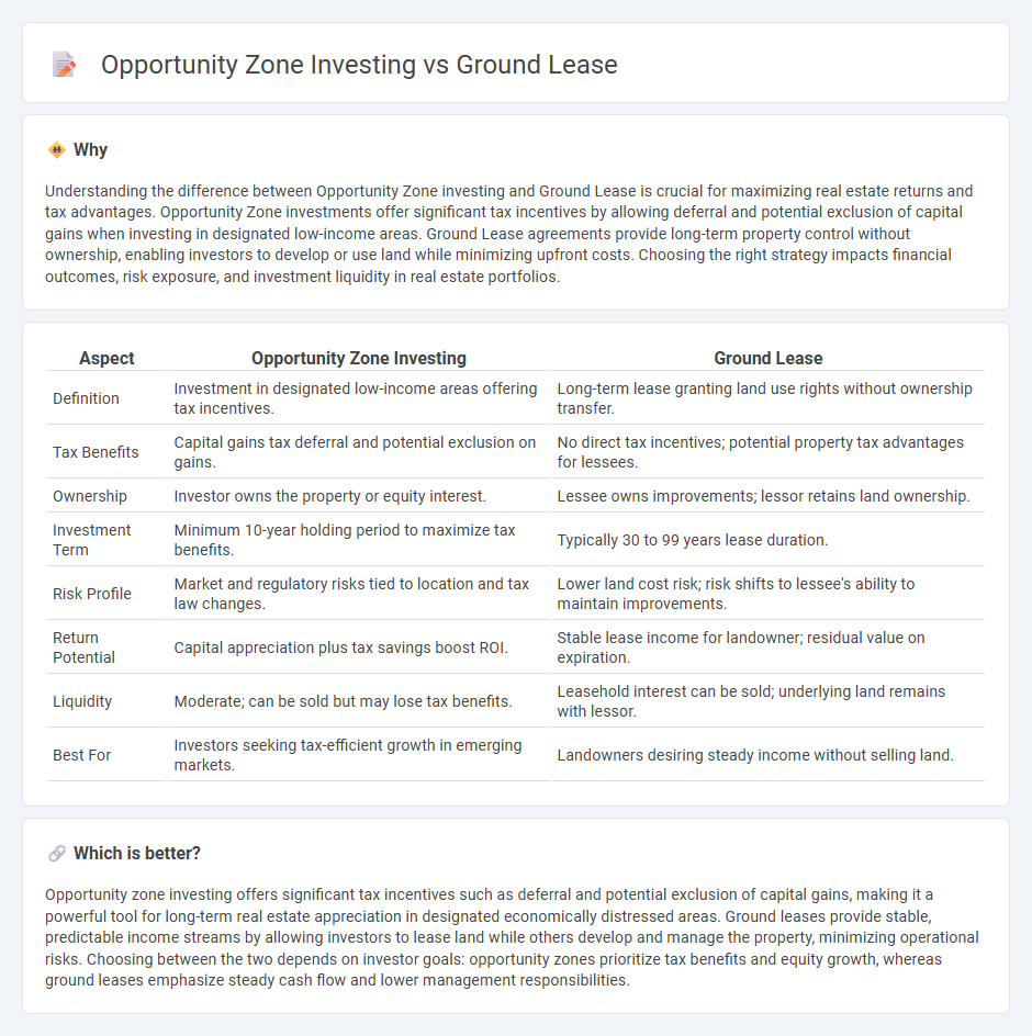 Opportunity Zone Investing vs Ground Lease in Real Estate