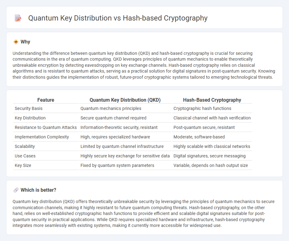 Quantum Key Distribution vs Hash-Based Cryptography in Technology