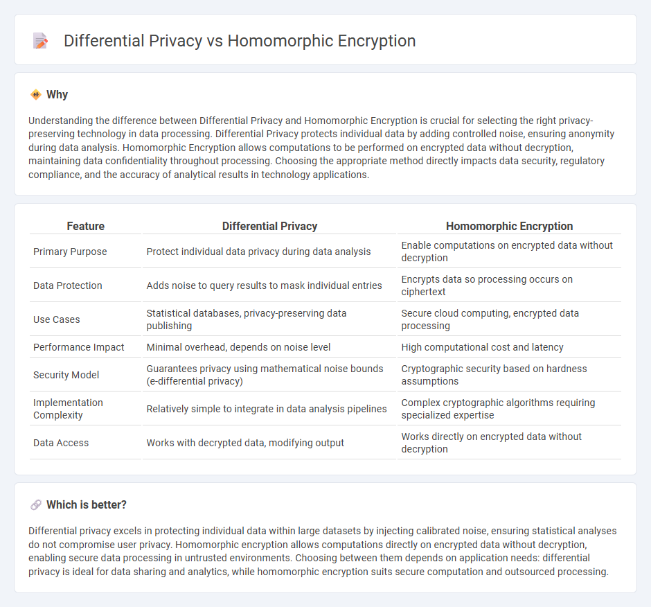 Differential Privacy vs Homomorphic Encryption in Technology