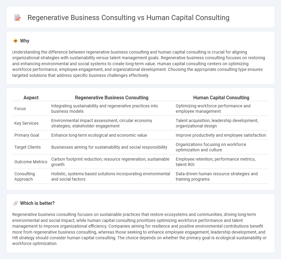 Regenerative Business Consulting vs Human Capital Consulting in Consulting