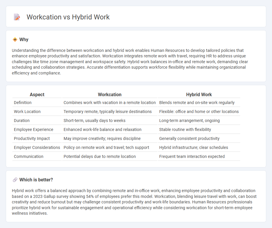 Workcation vs Hybrid Work in Human Resources