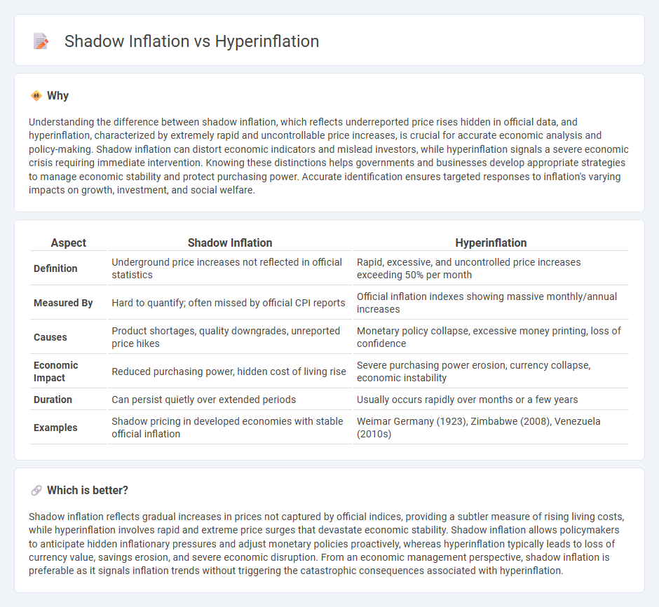 Shadow Inflation vs Hyperinflation in Economy