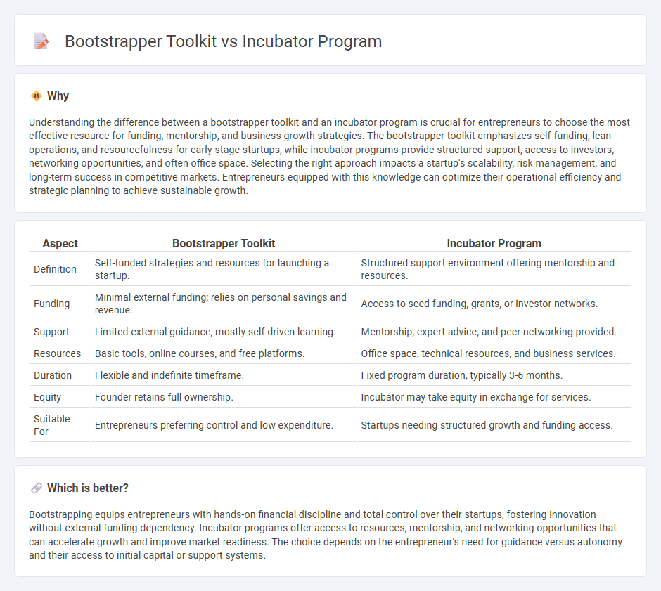 Bootstrapper Toolkit vs Incubator Program in Entrepreneurship