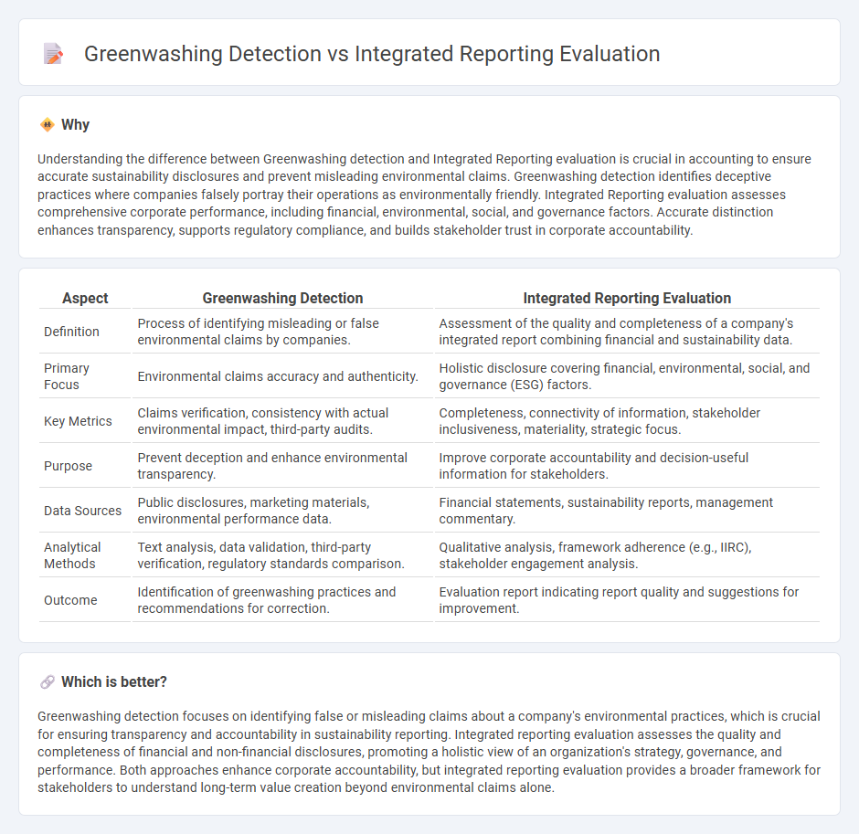 Greenwashing Detection vs Integrated Reporting Evaluation in Accounting