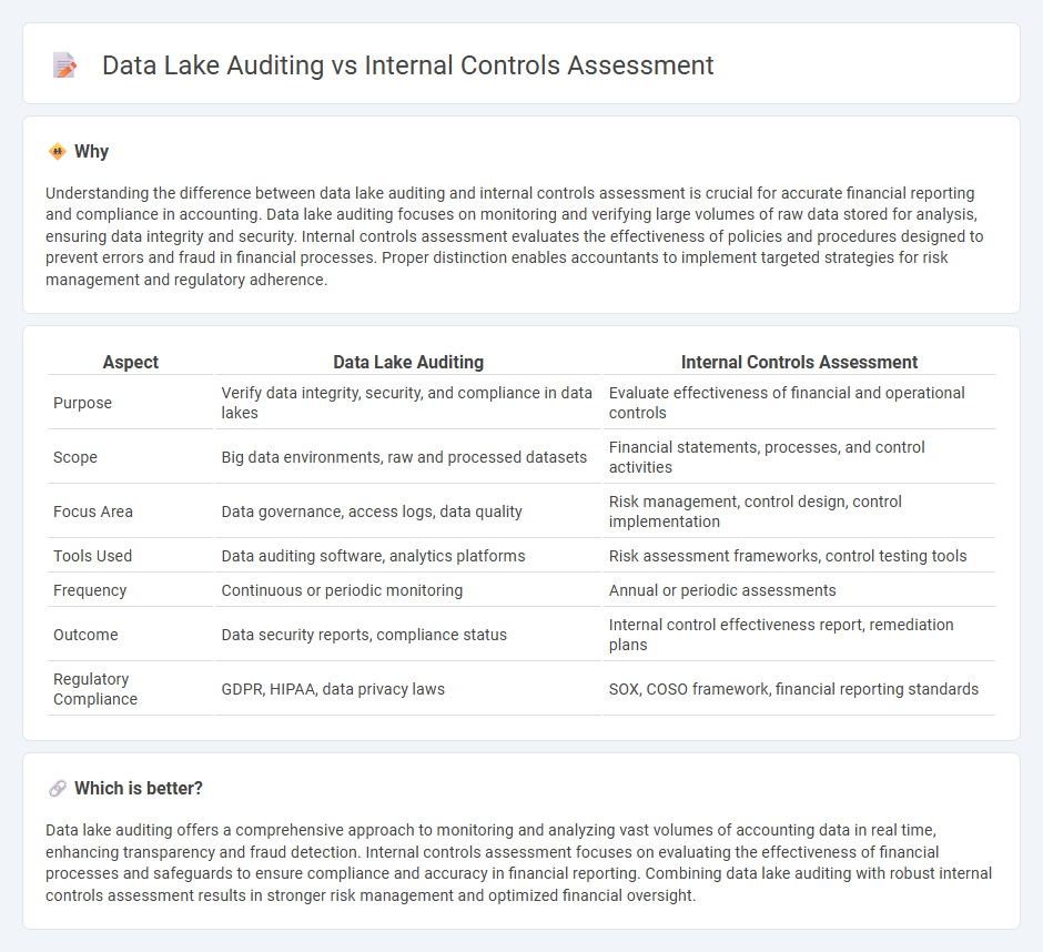 Data Lake Auditing vs Internal Controls Assessment in Accounting