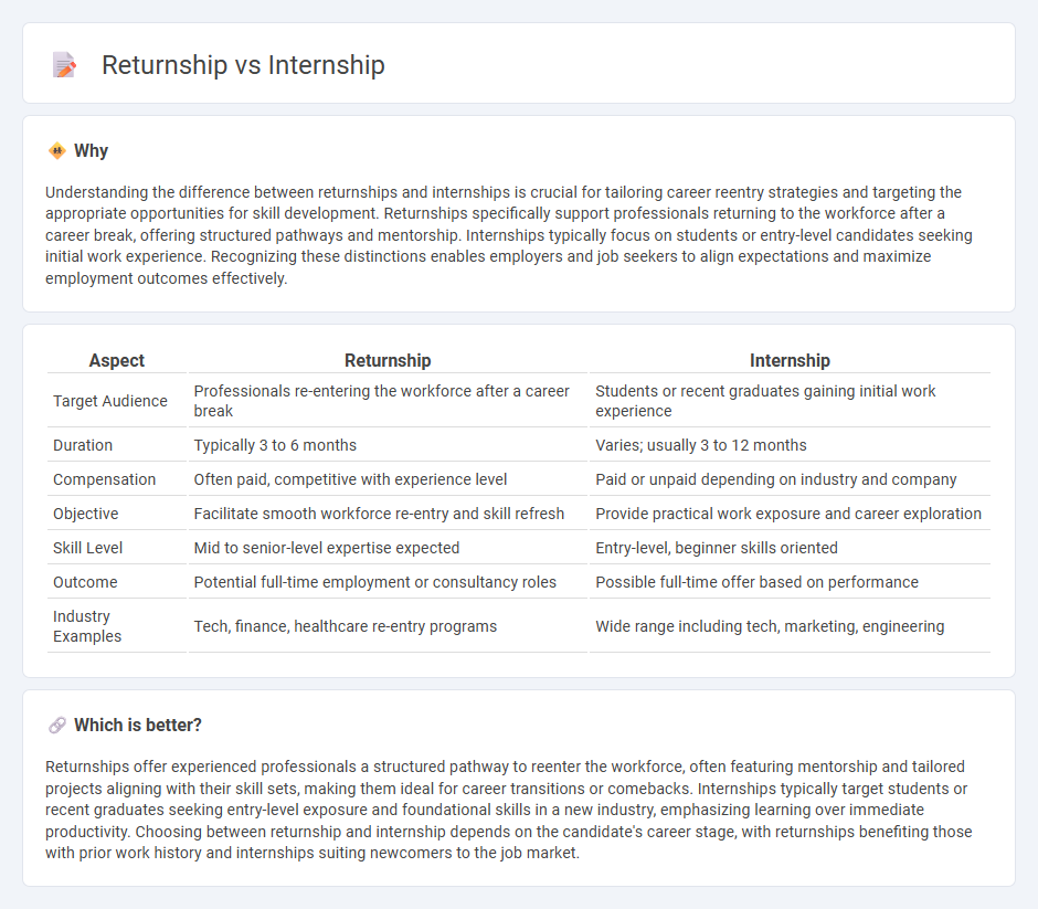 Returnship vs Internship in Employment